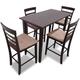 vidaXL Set table et 4 chaises de bar en bois coloris marron