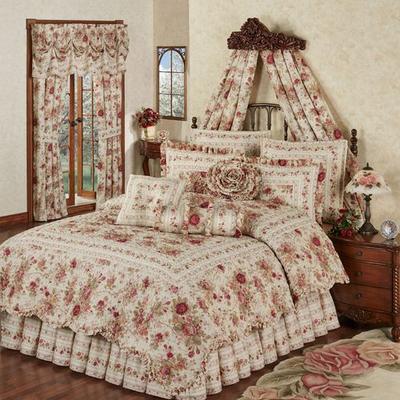 Heirloom Rose Quilt Set Fawn, King, Fawn