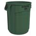 RUBBERMAID COMMERCIAL FG261000DGRN 10 gal Round Trash Can, Dark Green, 15 5/8