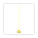 Boardwalk BWK620 60 in. Quick Change Side-Latch Plastic Mop Head Aluminum Handle - Yellow