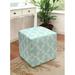 123 Creations 17" Wide Cotton Blend Square Geometric Cube Ottoman Linen in Blue | 17 H x 17 W x 17 D in | Wayfair CS099CB-AQ17