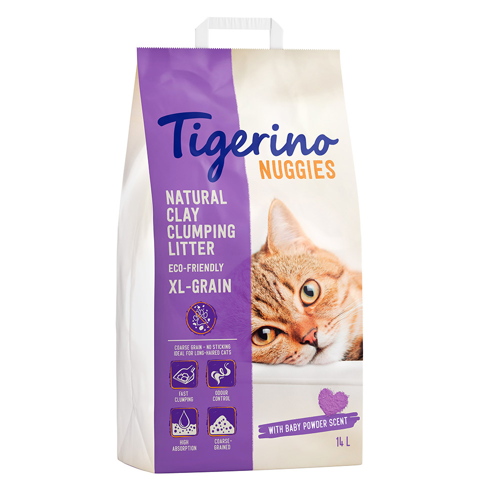 Lettiera Tigerino Nuggies a grana grossa - borotalco - Set %: 2 x 14 L (ca. 30 kg)
