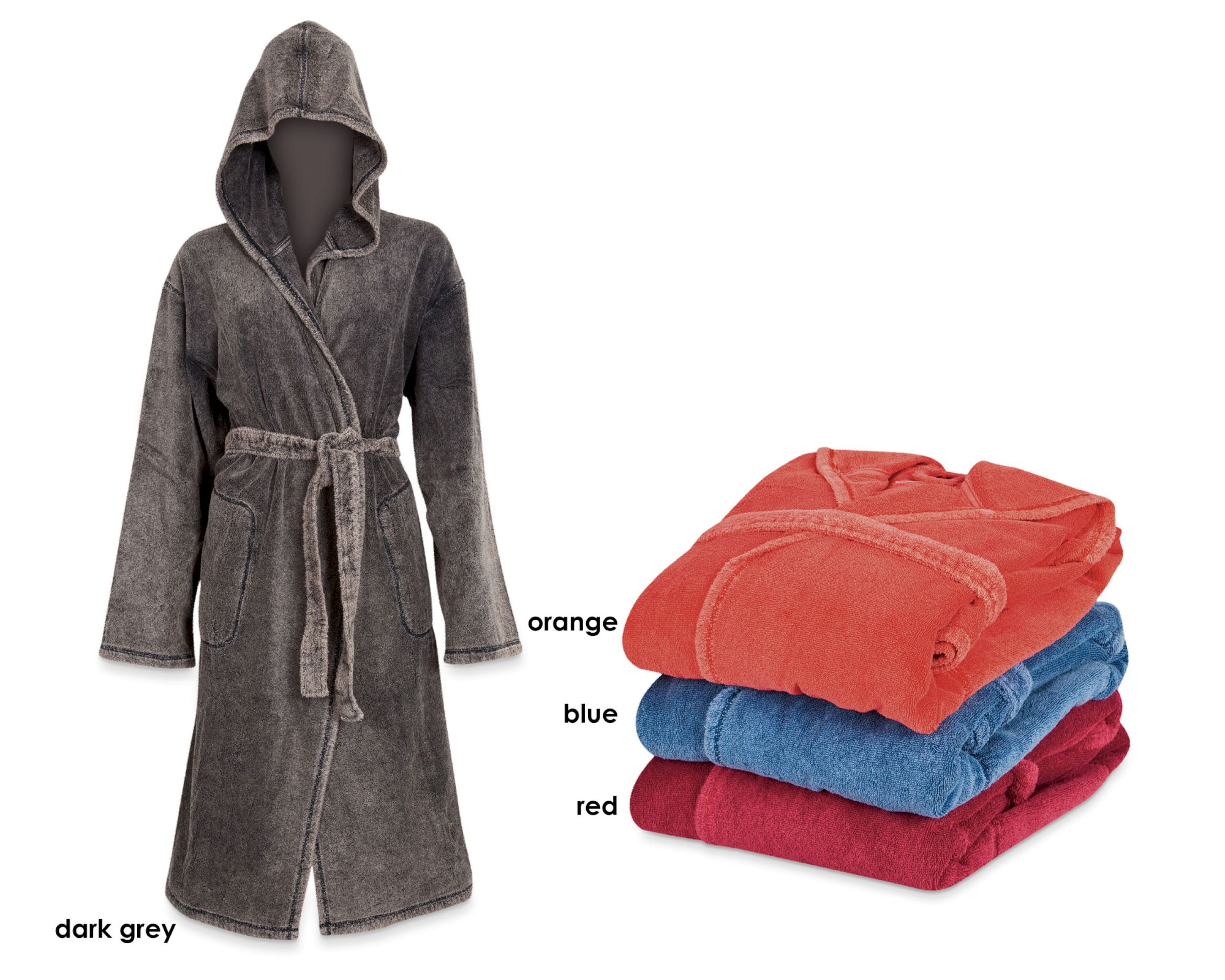 Esprit Stonewash Bademantel red M Image