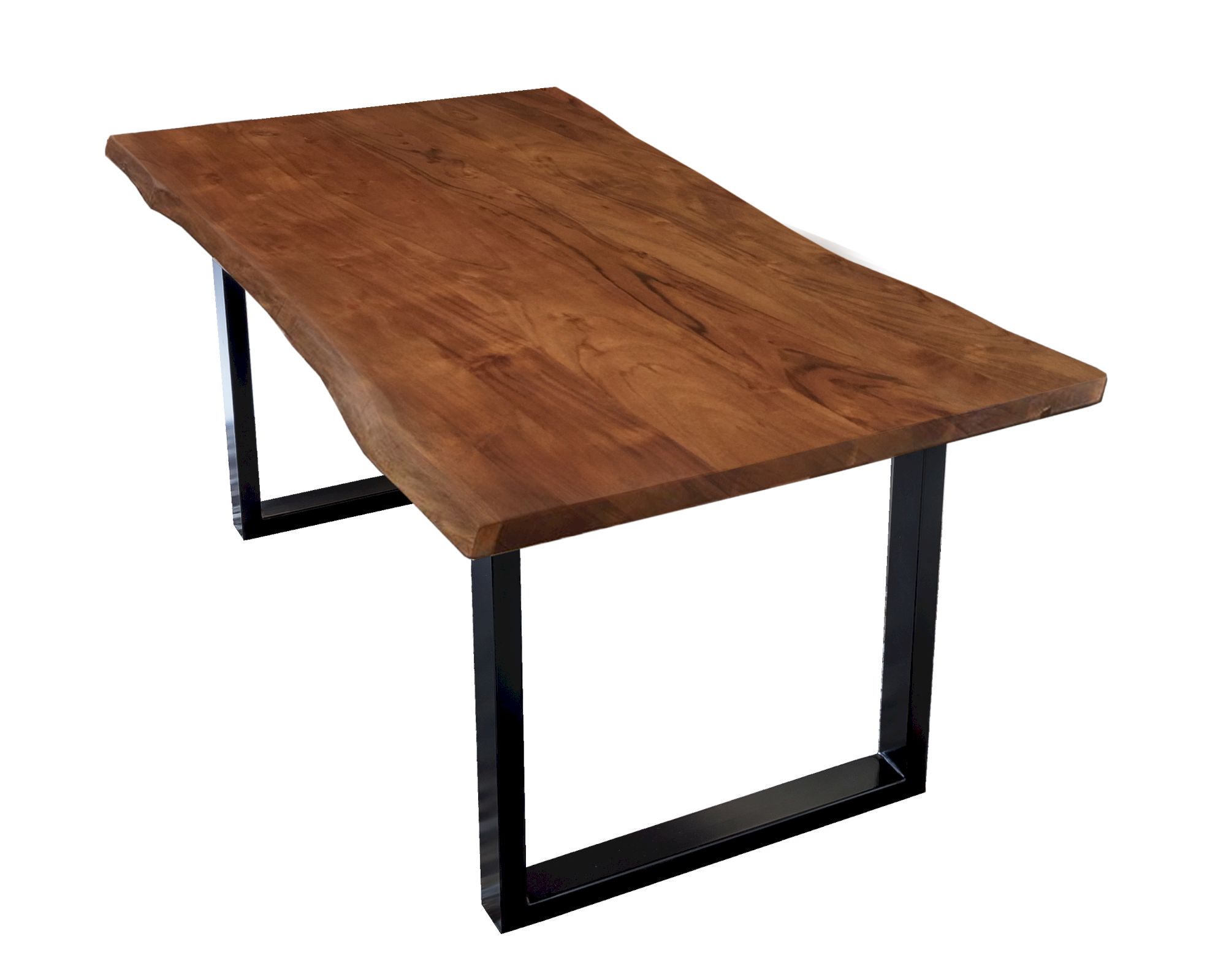 SIT Baumkante Massivholz Esstisch 26mm / 160x85 cm / natur / Metall silbergrau Image