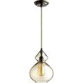 8002-386-Quorum Lighting-1 Light Pendant in Transitional style - 7.75 inches wide by 11.25 inches high-Oiled Bronze Finish-Amber Glass Color