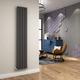 ELEGANT 1800 x 300mm Anthracite Vertical Column Radiator Single Flat Panel Designer Bathroom Radiator