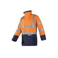 SIOEN 7219A2EF7279L Elliston Flame Retardant Anti-Static Hi-Vis Rain Jacket, Large, Hi-Vis Orange/Navy