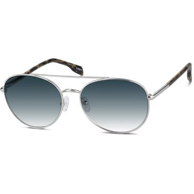 Zenni Aviator Rx Sunglasses Silver Stainless Steel Full Rim Frame