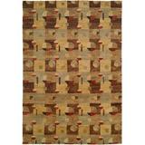 Brown/White 72 x 0.5 in Indoor Area Rug - Wildon Home® Geometric Hand Knotted Wool Brown/Beige Area Rug Wool | 72 W x 0.5 D in | Wayfair