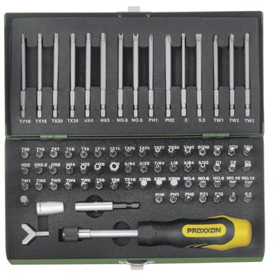 PROXXON Super-Sicherheits- und Spezialbitsatz, 1/4 Zoll, 75-tlg. Schrauberbit-Satz 23107 Image
