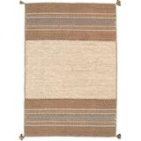 Brown/White 62 x 0.1 in Area Rug - Pasargad Kilim Handmade Brown/Ivory Area Rug Wool, Cotton | 62 W x 0.1 D in | Wayfair PHE-5 5X8