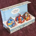 G Debrekht 3 Piece Christmas Night Keepsake Glass Photo Ornament Set Glass in Blue/Brown/Red | 9 H x 4 W x 2 D in | Wayfair 77003S3