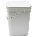 ZORO SELECT GSQ2140W Pail, 4.0 gal., Open Head, White, W/Lid