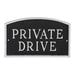 Montague Metal Products Inc. Large Arch Private Drive Statement Plaque Sign Aluminum in Gray/Black | 13 H x 21 W x 0.25 D in | Wayfair SP-12L-W-BS