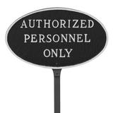 Montague Metal Products Inc. Authorized Personnel Only Statement Garden Sign Metal | 8.5 H x 13 W x 0.25 D in | Wayfair SP-30S-LS-BS