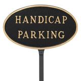 Montague Metal Products Inc. Handicap Parking Statement Garden Sign Metal | 6 H x 10 W x 0.25 D in | Wayfair SP-16sm-LS-BG