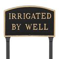 Montague Metal Products Inc. Standard Arch Irrigated By Well Statement Plaque Sign w/ Lawn Stakes Metal | 13 H x 21 W x 0.25 D in | Wayfair