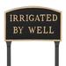 Montague Metal Products Inc. Standard Arch Irrigated By Well Statement Plaque Sign w/ Lawn Stakes Metal | 13 H x 21 W x 0.25 D in | Wayfair