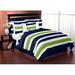 Sweet Jojo Designs Stripe Comforter Set Polyester/Polyfill/Microfiber in Green/Blue/Navy | Twin Comforter + 3 Additional Pieces | Wayfair