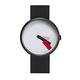 Projects Watches Denis Handlebar Red Suprematism Steel IP Black White Red Silicone Unisex Watch, Black, Strap, Black, Strap