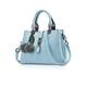 NICOLE & DORIS 2024 New Handbags for Women Fashion Ladies Handbags & Shoulder Bags Designer Top Handle Bag with Pompom Azure