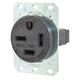 ZORO SELECT 8450FR Receptacle, 50 A Amps, 250V AC, Flush Mount, Single Outlet,