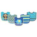 Luvable Friends Unisex Baby Waterproof PEVA Bibs, Blue Monkey, One Size