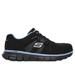 Skechers Women's Work: Synergy - Sandlot Alloy Toe Sneaker | Size 5.5 Wide | Black/Blue | Leather/Synthetic/Textile