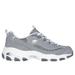 Skechers Women's D'Lites - Me Time Sneaker | Size 8.0 Wide | Gray/White | Textile/Leather