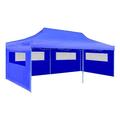 vidaXL Blue Foldable Pop-up Party Tent - 3 x 6 m, Easy-Setup, Waterproof with PVC-Coated Oxford Roof, UV-Protected, Durable with Powder-Coated Steel Frame