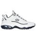 Skechers Men's Energy - After Burn Sneaker | Size 8.0 | White/Navy | Leather/Synthetic/Textile