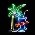Drink Real Glass Neon Light Sign Home Beer Bar Pub Recreation Room Game Room Windows Garage Wall Store Sign (17"x 14" Large)