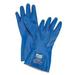 North by Honeywell Nitri-Knit Supported Nitrile Gloves Pinked Cuff Interlock Lined Size 9 Blue