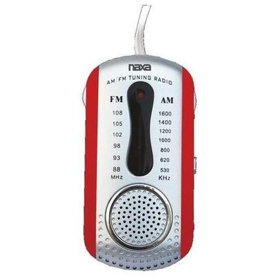 Naxa NR721RD AM/FM Mini Pocket Radio with Speaker (Red)