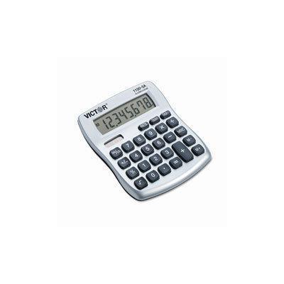 Victor 11003A Mini Desktop Calculator (Battery/Solar Powered - 1.1" x 4.5" x 5" - White, Blue, Silve