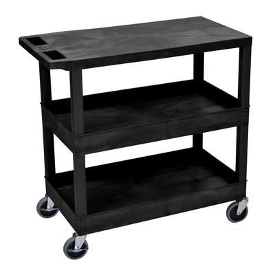 Luxor Luxor EC211 18" x 32" Cart with 2 Tub Shelves and 1 Flat Shelf