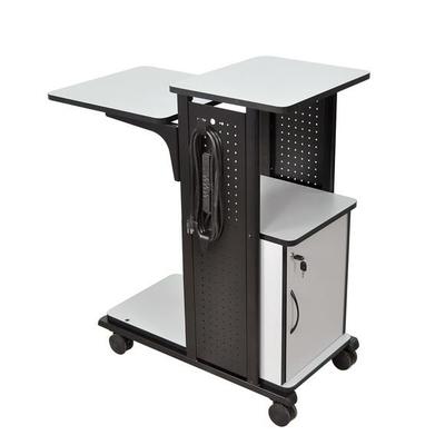 H. Wilson Mobile 4 Shelf Presentation Station W/Cabinet & Electric WPS4CE