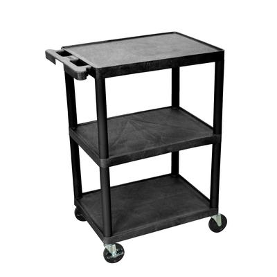 H. Wilson Utility Cart - 3 Shelves Structural Foam Plastic HE34-B HE34B