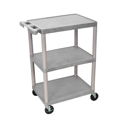 H. Wilson Utility Cart - 3 Shelves Structural Foam Plastic HE34-G HE34G