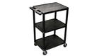 H. Wilson Utility Cart - 3 Shelves Structural Foam Plastic HE42-B HE42B