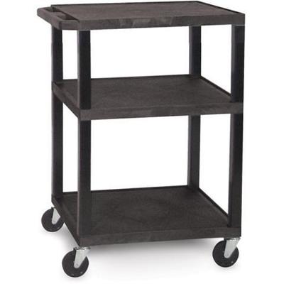 H. Wilson WT34E Tuffy Open Shelf A/V Cart (34 x 24 x 18") (Black)