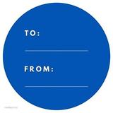 Royal Blue Modern To/From Circle Gift Labels 40-Pack