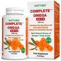 Complete Omega 3-6-7-9, Pure Sea Buckthorn Oil, European Quality, from Unrefined, Cold Pressed Whole Sea Buckthorn Wild Berries - Non-GMO, Certified Kosher, Gluten-Free - 2 Bottles - 120 Capsules