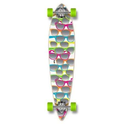 Epic Special Graphic Complete Longboard PINTAIL skateboard w/ 70mm wheels, Shades White