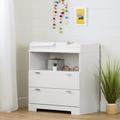 South Shore Reevo Narrow Changing Table w/ Storage Pure Wood in White | 33.75 H x 36.25 W x 19 D in | Wayfair 3840330