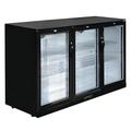 POLAR REFRIGERATION, Polar GL004 Triple Hinged Door Back Bar Cooler in Black with LED, 330L Capacity