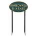 Montague Metal Products Inc. Homeowner Is Armed Statement Garden Sign Metal | 10 H x 18 W x 0.25 D in | Wayfair SP-54L-LS-HGG