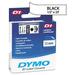 Dymo D1 Standard Tape Cartridge for Dymo Label Makers, 1/2in x 23ft, Black on White