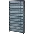 Quantum Storage Systems CL1275-601 Closed Shelving Euro Drawer Unit with 72 Euro Drawers Gray - 36 x 12 x 75 in.