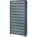 Quantum Storage Systems CL1275-601 Closed Shelving Euro Drawer Unit with 72 Euro Drawers Gray - 36 x 12 x 75 in.